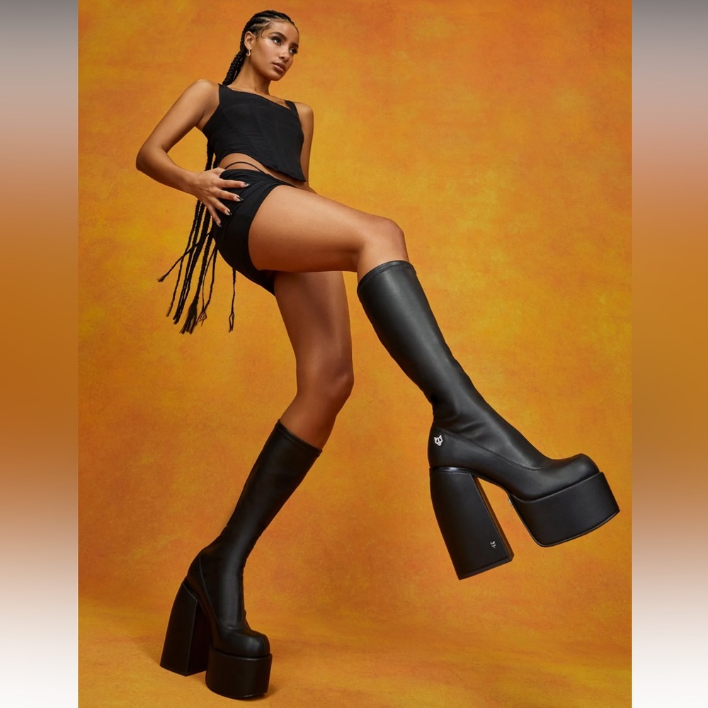 Naked Wolfe Spice Black Stretch Boots